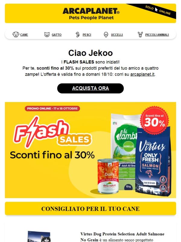 FLASH SALES ⚡️ Sconti fino al 30% solo per poche ore!