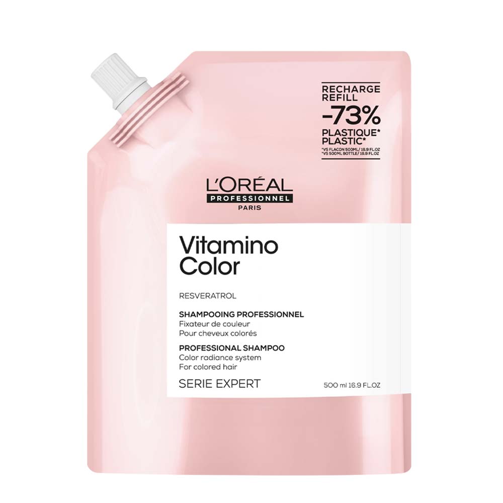 Image of L'Oreal Proofessionnel Paris Serie Expert Vitamino Color Shampoo Refill 500ml - eco-ricarica shampoo protezione colore