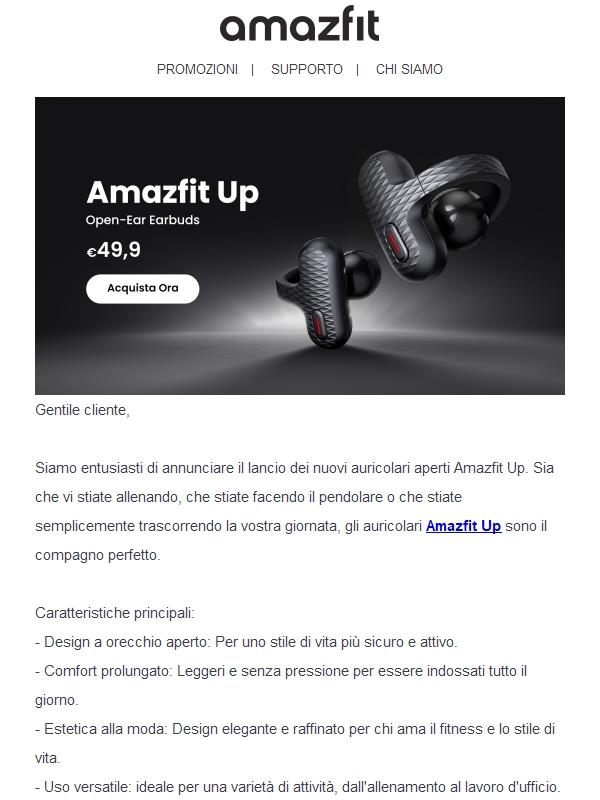 Vi presentiamo Amazfit Up: Il compagno perfetto per il vostro stile di vita attivo!