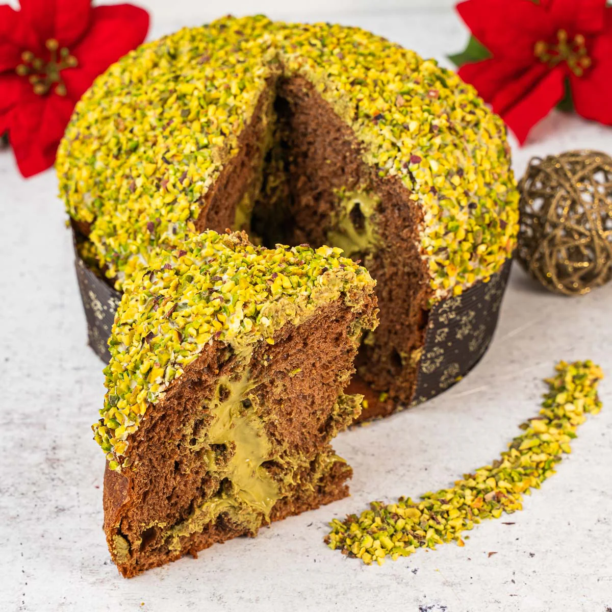 Image of Panettone artigianale al cioccolato e pistacchio ciokopistacchio