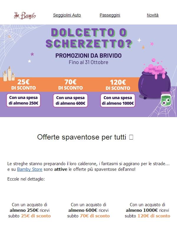 🎃 Più spendi e più guadagni, scopri le promo di Halloween!