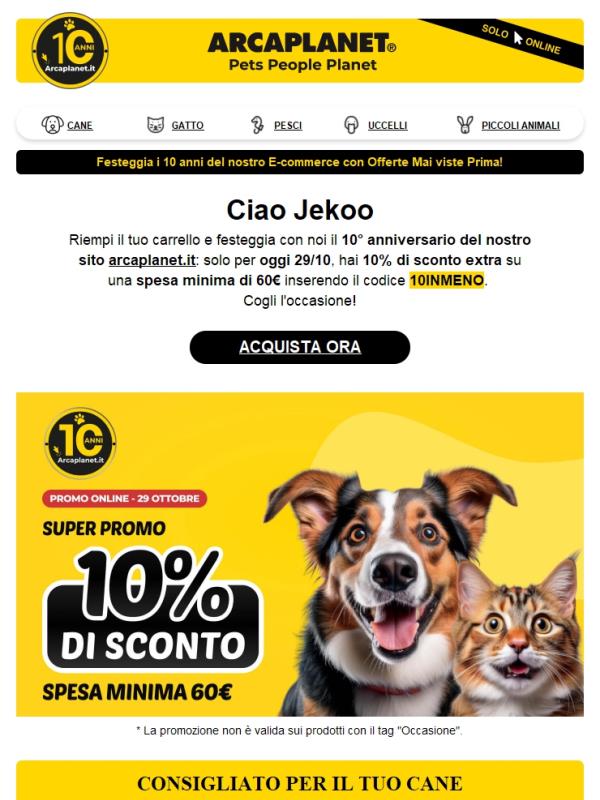 10% di sconto extra sulla tua spesa 🛒