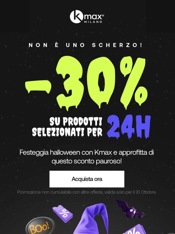 -30% su prodotti selezionati! Halloween è arrivato su Kmax