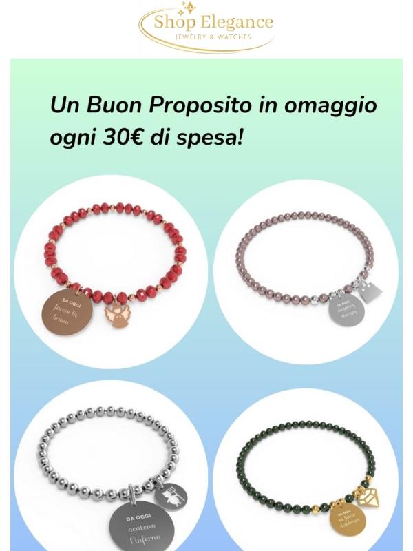 Rendi speciale ogni acquisto! Un braccialetto in omaggio ogni 30€ spesi 🎁