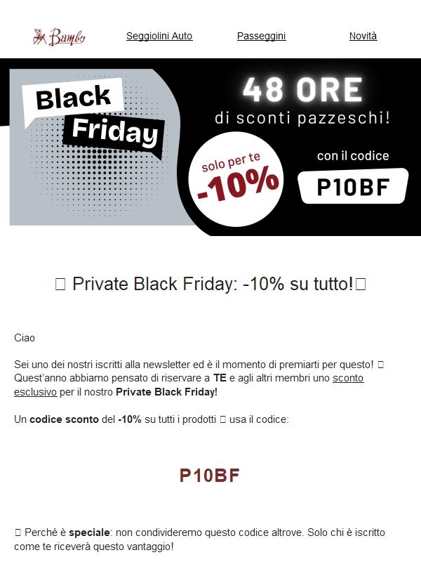 🎉 Sorpresa Black Friday Solo per Te! -10% di sconto Esclusivo 🚀⏳