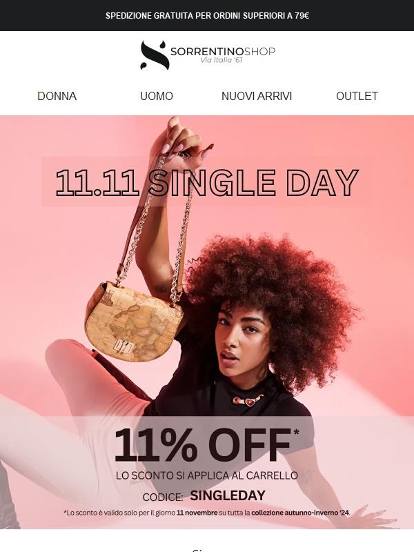 🎈 Single Day! 11% di Sconto sulla Nuova Collezione Sorrentino Shop!