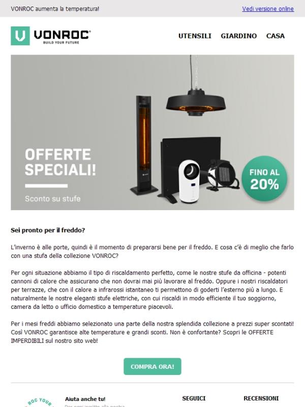 OFFERTE IMPERDIBILI! Fino al 20% di sconto su riscaldatori! 🔥