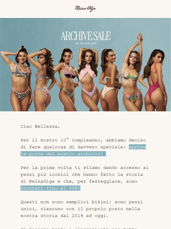 ARCHIVE SALE: i pezzi piú iconici in sconto fino al 60%! 🫶