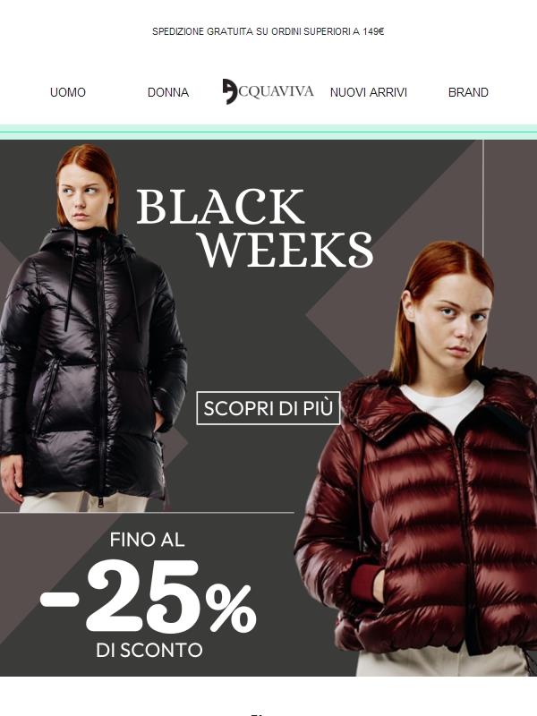 Sconti super della settimana🌟​ -25% in occasione delle black weeks