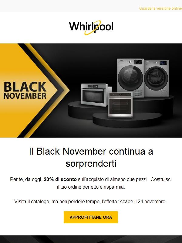 Black November continua: 20% di sconto su due pezzi!