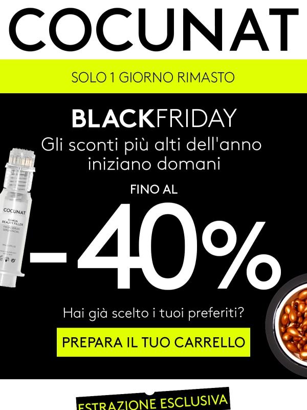 📢 BLACK FRIDAY, inizia domani