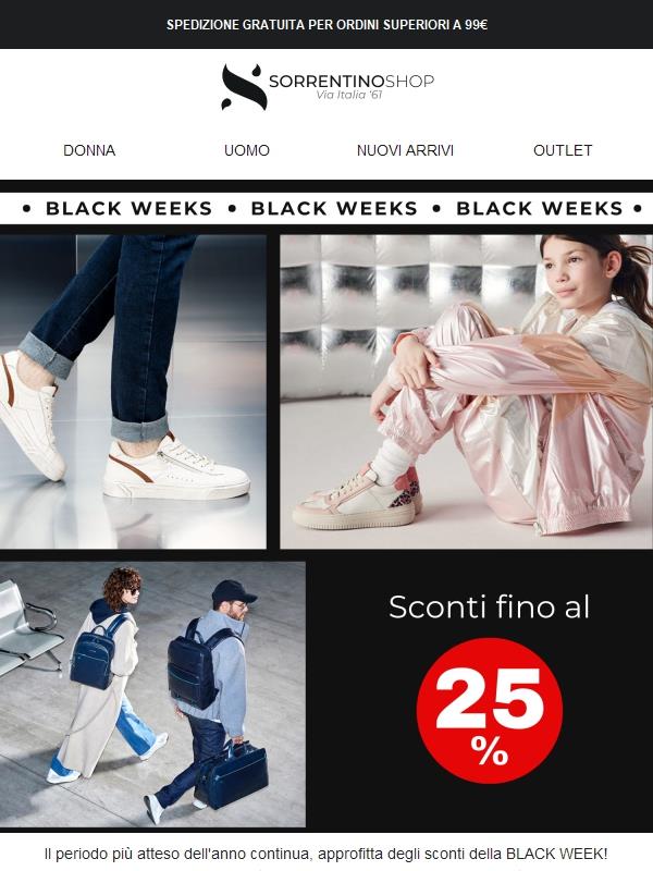 🖤 Black Week: Il 25% di Sconto che non puoi perdere!