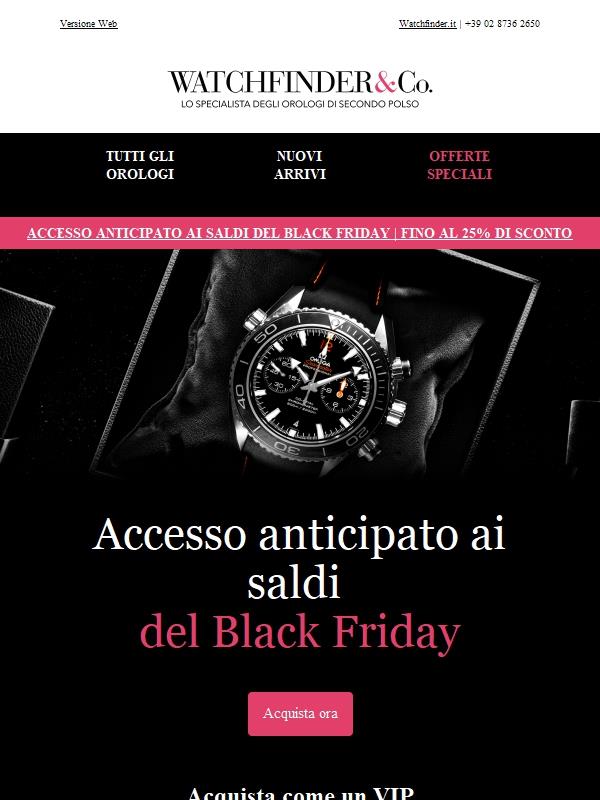 Accesso anticipato ai saldi del Black Friday