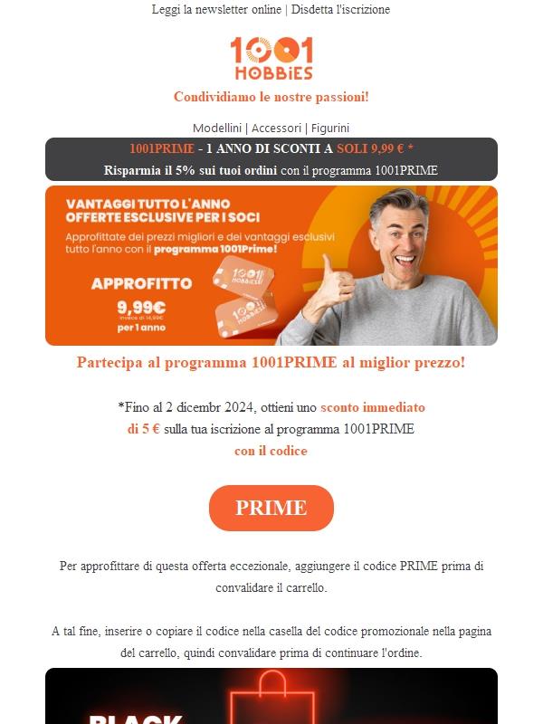 La tua carta 1001Prime a prezzi da Black Friday!