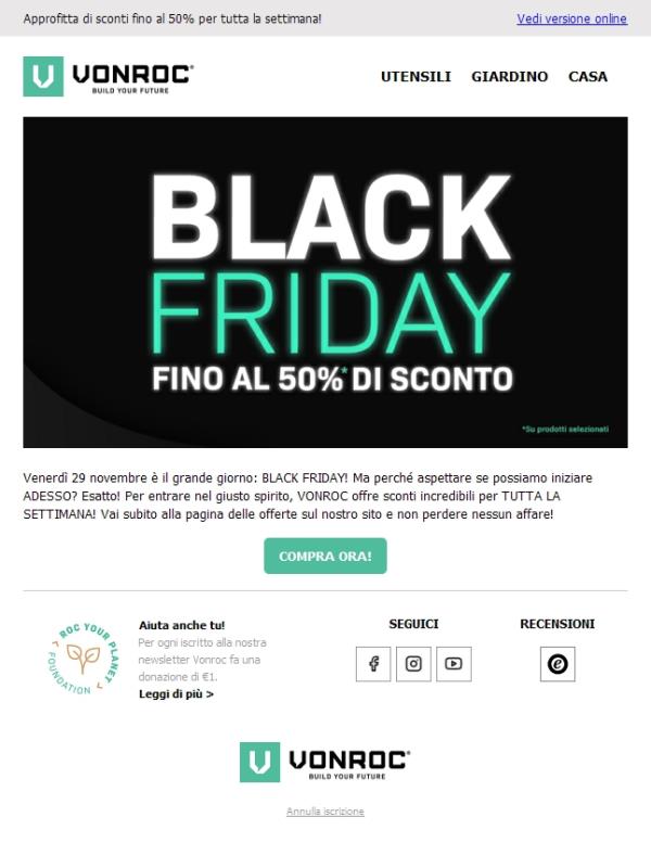 Offerte BLACK FRIDAY per tutta la settimana! Sconti fino al 50%! 🖤