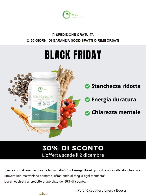 Boost energetico? Offerta Black Friday ⚡