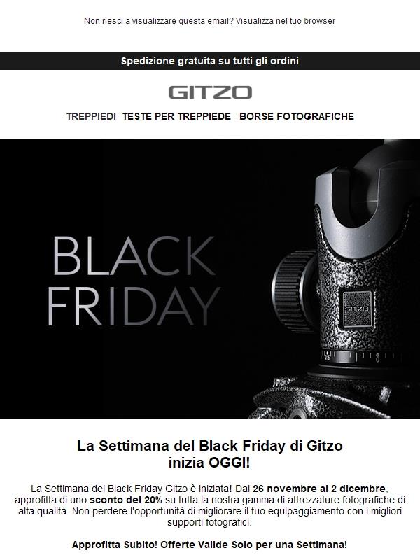 Inizia la Settimana del Black Friday con Gitzo – Risparmia il 20% su tutto il catalogo!