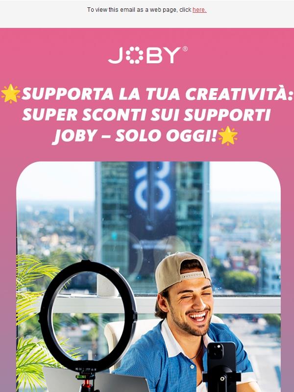 SUPER SCONTI SUI SUPPORTI JOBY – SOLO OGGI!