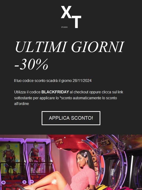 Il codice sconto scadrà il 28/11/2024