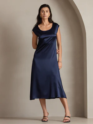 Image of 19Momme Abito Casual Senza Maniche in Seta