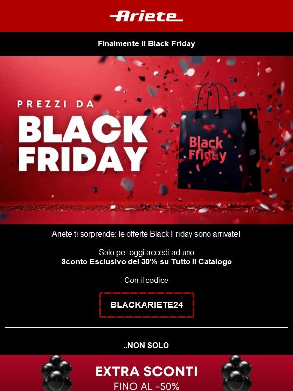Black Friday Ariete. Approfitta subito dell'offerta