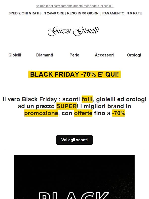 💎 Black Friday da sogno: Gioielli e Orologi fino al -70%! ✨