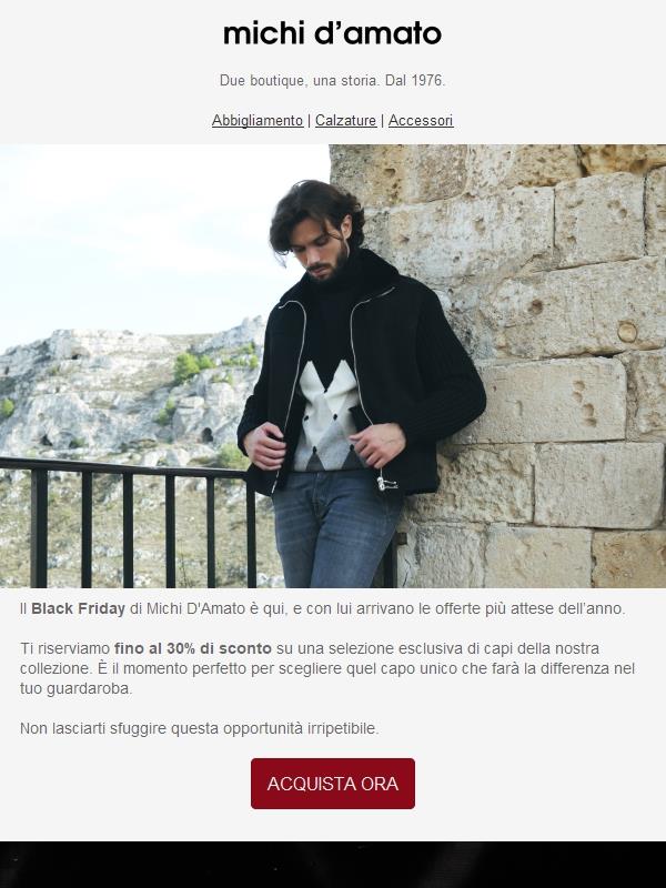 Black Friday: eleganza al -30% 🖤