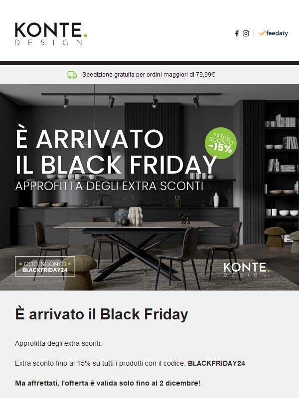 🔥 È arrivato il Black Friday! Approfitta degli EXTRA-SCONTI