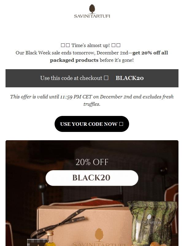 ⏰⚡Last call for Black Week!