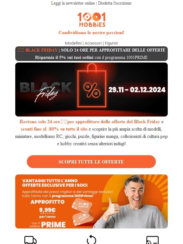 Black Friday: solo 24 ore di tempo ⏱