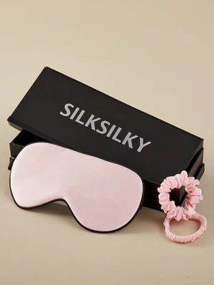 Image of Set da 3 pezzi Maschera per occhi in pura seta 19Momme + 2 elastici