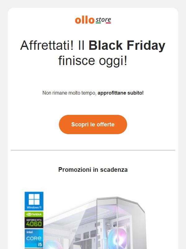 ⏳ Ultima chiamata per il Black Friday! Sconti terminano oggi!