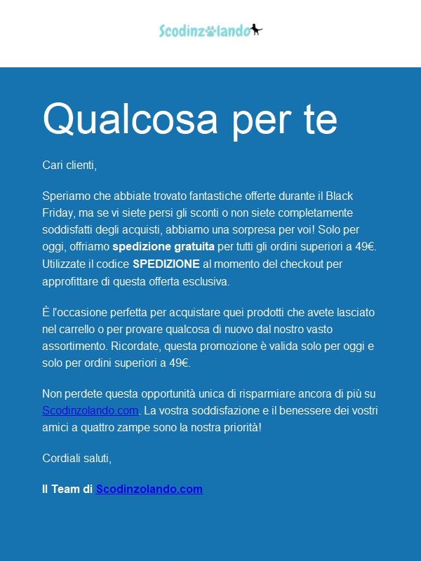 Ultima Chance per Spedizione Gratuita su Ordini Superiori a 49€ – Solo Oggi!