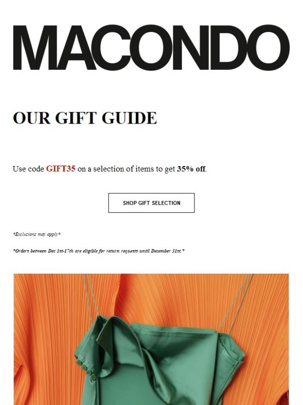 MACONDO'S GIFT GUIDE