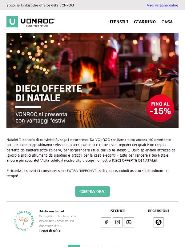DIECI OFFERTE DI NATALE! Vantaggio festivo fino 15%! 🎁
