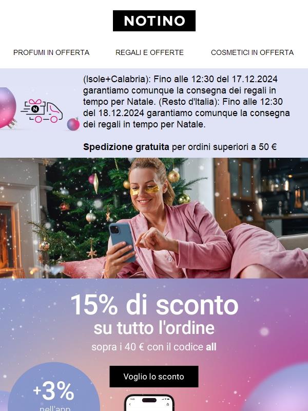 Oggi ultima occasione! 15% di sconto