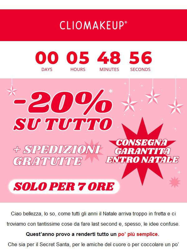 SCONTI FLASH -20% per 7 ore 💫 Spedizioni GRATIS 💫 Consegna ENTRO NATALE