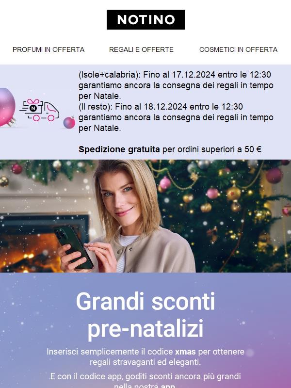Consegna garantita entro Natale fino a domani | Grandi sconti pre-natalizi!