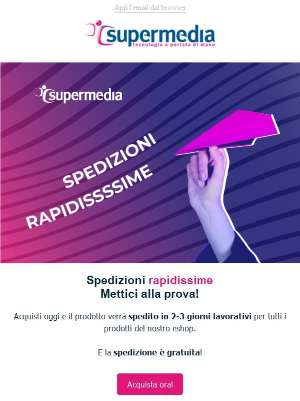 Spedizioni rapidissime, mettici alla prova! 🚀