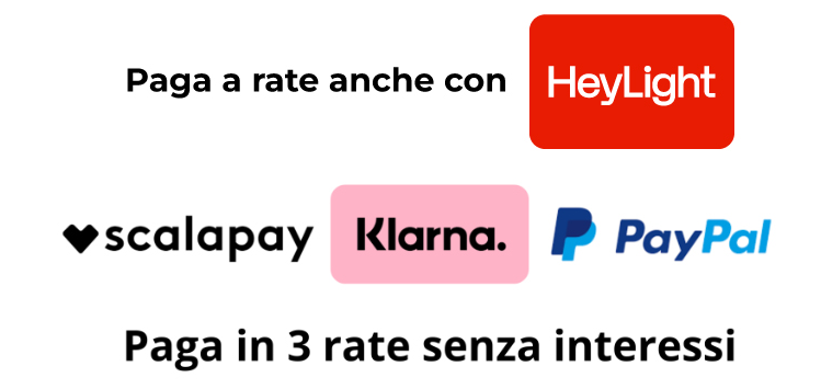 paga in 3 rate con paypal e klarna e Heylight
