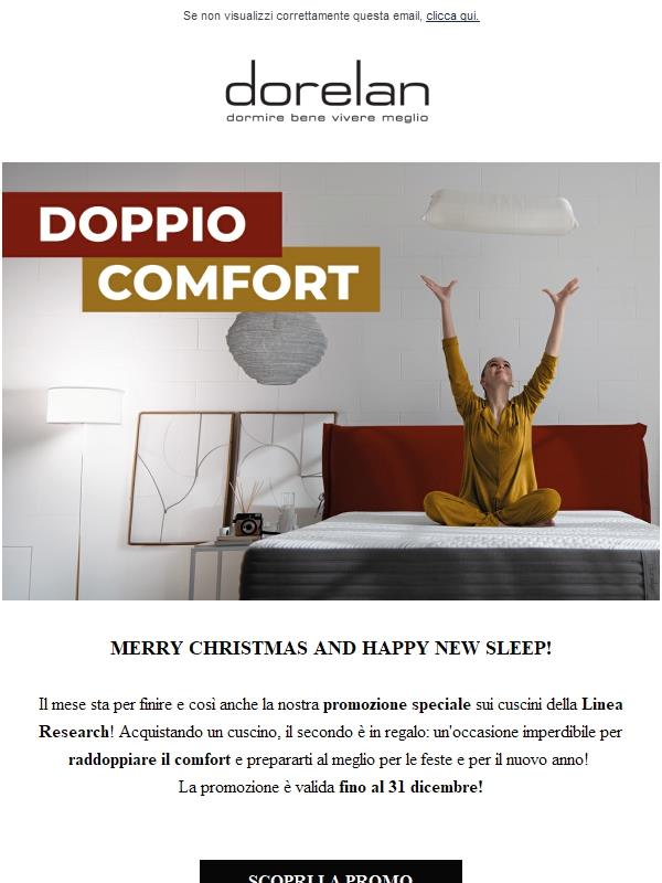 Ultimi giorni di doppio comfort: il secondo cuscino è in omaggio!