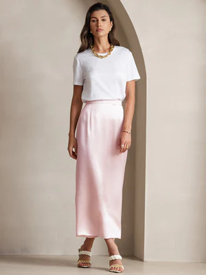 Image of 19Momme Gonna Maxi Classica In Seta