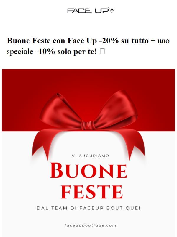 Buon Natale da Face Up con uno Sconto Esclusivo! 🎄