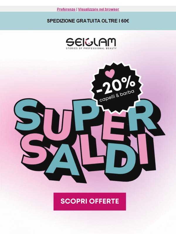 🤩 -20% su tutti i prodotti capelli e barba