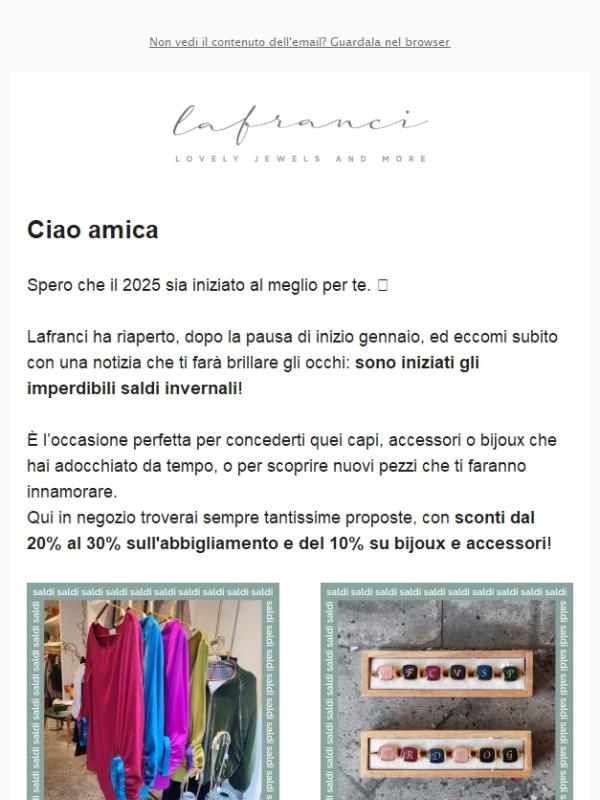 Sono iniziati i ✨SALDI INVERNALI✨ da Lafranci!