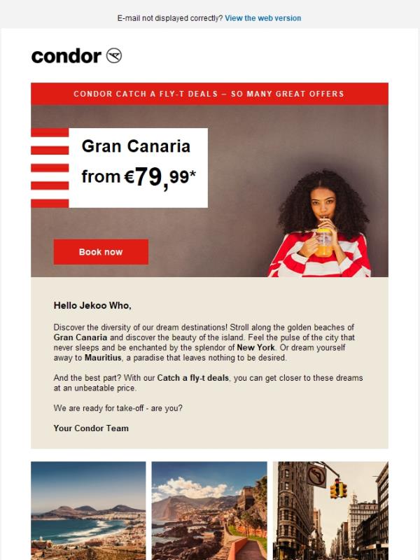 Dreamy offers to dreamy destinations from €79.99!