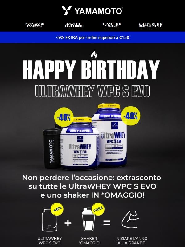 Non perderti UltraWHEY WPC S EVO al -40% + Shaker in OMAGGIO!