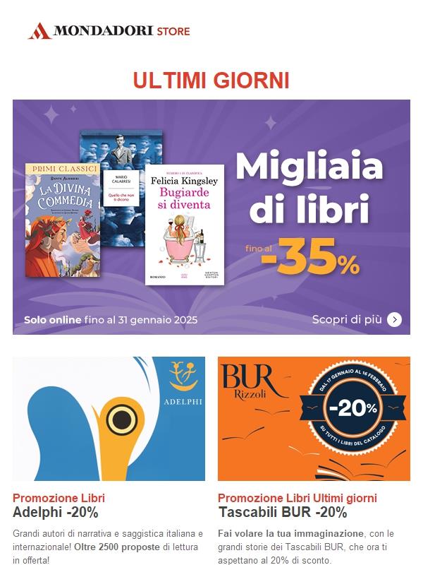 Ultimi giorni di libri fino al -35%, approfittane!