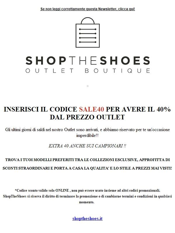 Ultimi giorni di saldi!! EXTRA 40%