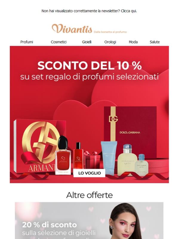 💖 10% sconto su set regalo di profumi - ideali per San Valentino!
